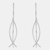 Silver Wired Dangle Hoop Earrings - silvermark